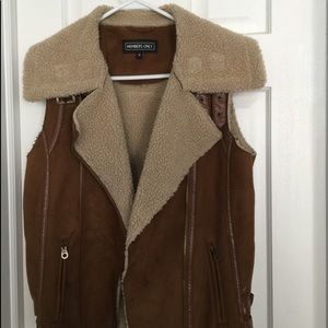Shearling members only vest